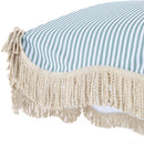 Gabriel Sage Green and White Striped Fringed Parasol with Tilt